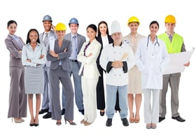 Group of people in different professions