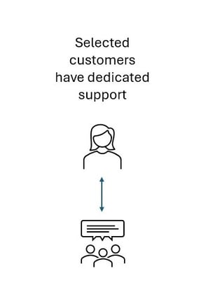 Simple infographic showing that Strategic Customers received dedicated support